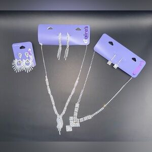 Claire's Dazzling Crystal Silver Jewelry Collection - NWT